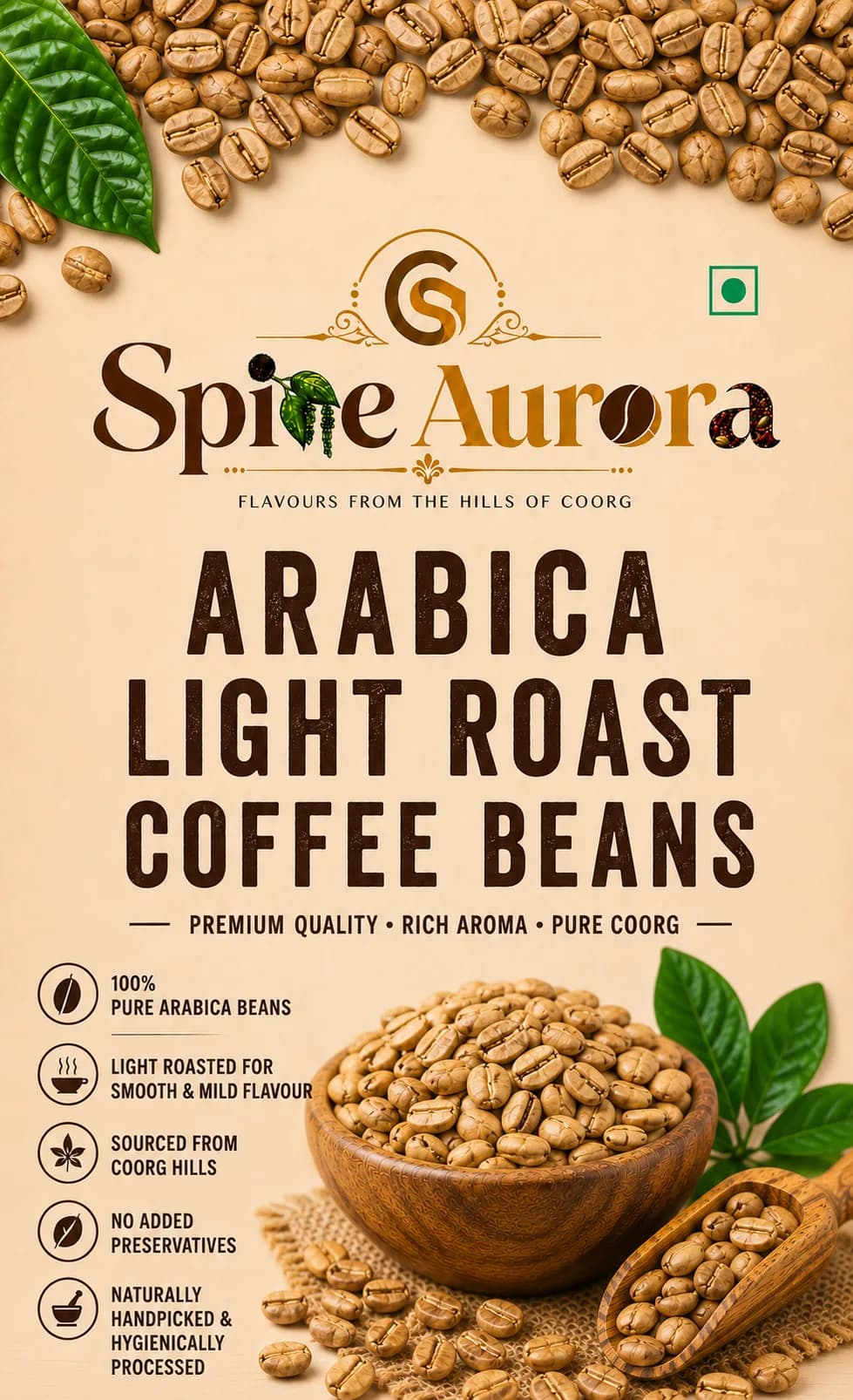 Arabica Light Roast Beans — Spice Aurora pack
