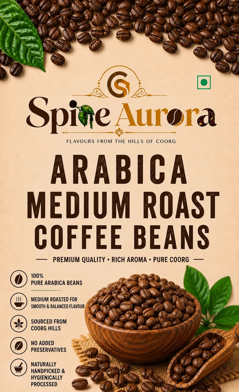 Arabica Medium Roast Beans — Spice Aurora pack